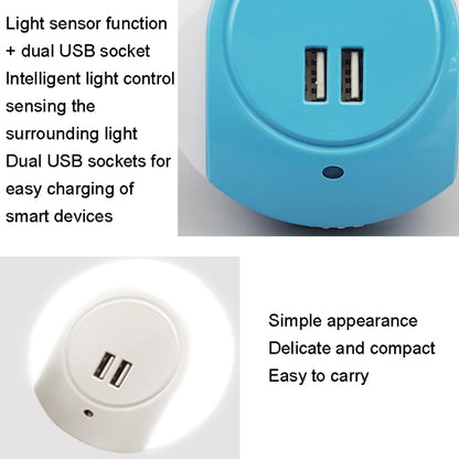 A78B LED Night Light With USB Port Intelligent Light Control Sensor Light, Plug:US Plug(White) - Sensor LED Lights by buy2fix | Online Shopping UK | buy2fix