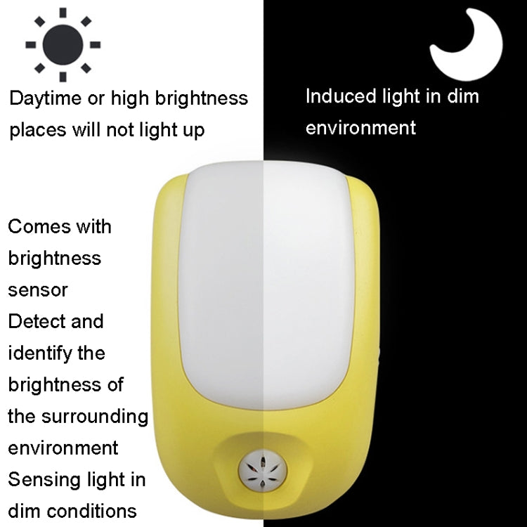 A72 Intelligent LED Sensor Night Light, Plug:EU Plug(Yellow) - Sensor LED Lights by buy2fix | Online Shopping UK | buy2fix