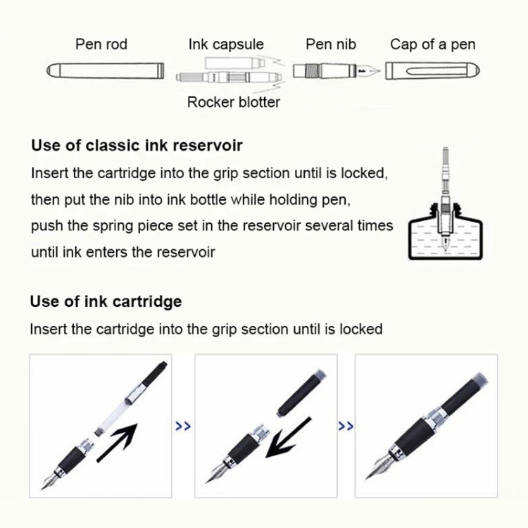 X750 Stationery Stainless Steel Fountain Pen Medium Nib Ink Pens School Oiifice Gift, Nib Size:0.5mm(Ivory) - Fountain Pens by buy2fix | Online Shopping UK | buy2fix