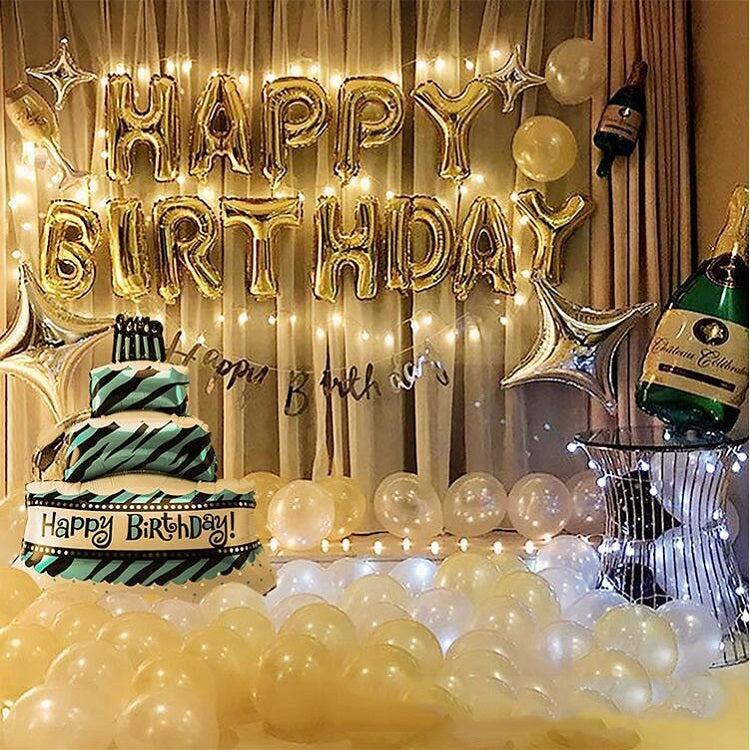 Birthday Party Layout Letter Aluminum Film Balloon Decoration Set(Style Three) - Balloons by buy2fix | Online Shopping UK | buy2fix