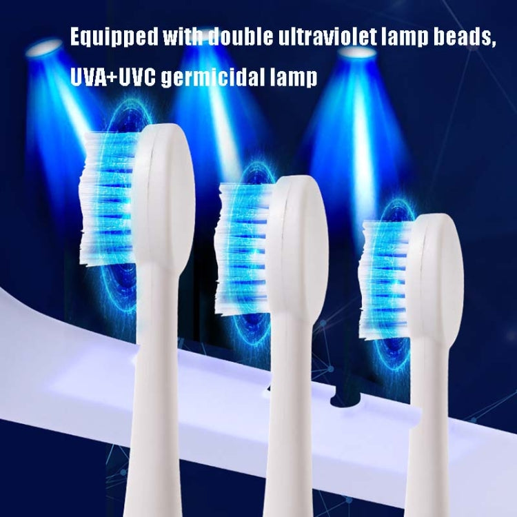 Smart UV Toothbrush Sterilizer Punch-Free Sterilization Wall Mounted Toothbrush Holder Set, Specification: Disinfection(White Gray) - Toothbrush Sanitizer by buy2fix | Online Shopping UK | buy2fix