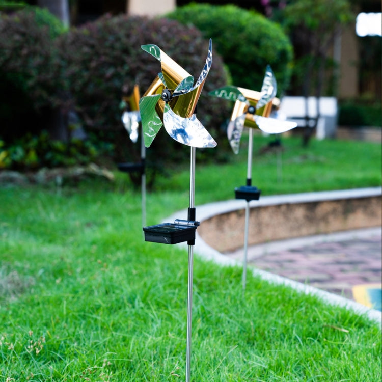 2 PCS / Set Solar Windmill Lamp Outdoor Garden Decorative Light LED Lawn Lamp (Colorful Light) - Solar Lights by buy2fix | Online Shopping UK | buy2fix