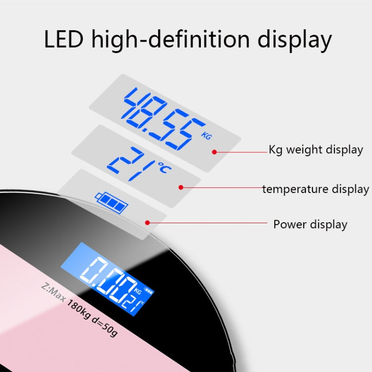 Body Weight Scale USB Home Body Fat Scale Battery Version(Black Pink) - Body Scales by buy2fix | Online Shopping UK | buy2fix