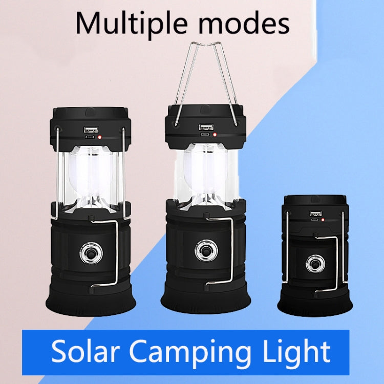 5803 Solar Camping Lamp Outdoor LED Emergency Portable Light Support USB Output(Blue) - Camping Lighting by buy2fix | Online Shopping UK | buy2fix