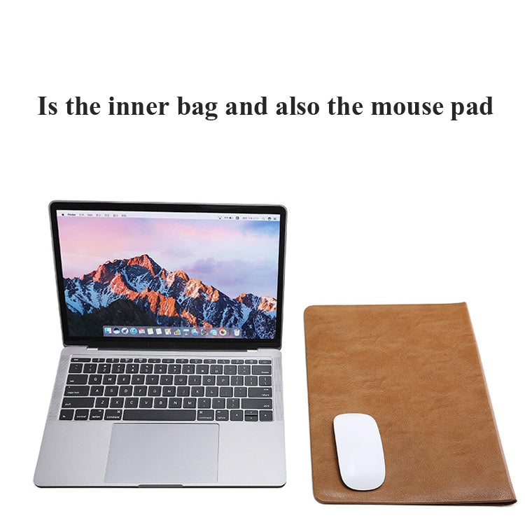 Horizontal Litchi Texture Laptop Bag Liner Bag For MacBook  11 Inch A1370 / 1465(Liner Bag+Power Bag Golden) - Protective Bags by buy2fix | Online Shopping UK | buy2fix