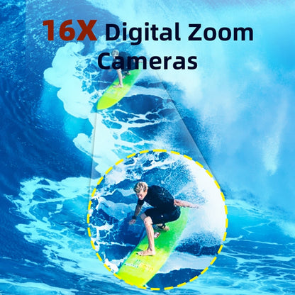 WDC901 3.5m Waterproof 48MP HD Dual Screen Outdoor Sports Digital Camera EU Plug(Black) - Children Cameras by buy2fix | Online Shopping UK | buy2fix