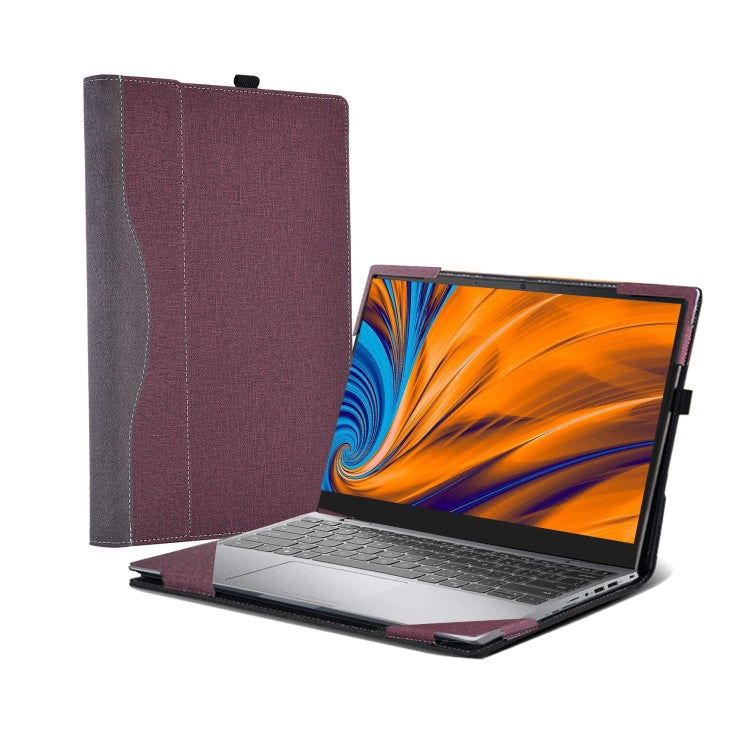 For Samsung Galaxy Book 3 Pro 360 16 Inch Leather Laptop Anti-Fall Protective Case(Wine Red) - 15.6 - 17 inch by buy2fix | Online Shopping UK | buy2fix