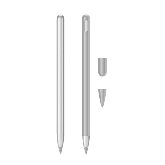 2 Sets 3 In 1 Stylus Silicone Protective Cover + Two-Color Pen Cap Set For Huawei M-Pencil(Gray) - Pencil Accessories by buy2fix | Online Shopping UK | buy2fix