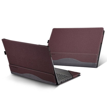 For Samsung Galaxy Book Pro 360 13.3 Inch Leather Laptop Anti-Fall Protective Case With Stand(Wine Red) - 13.3 inch by buy2fix | Online Shopping UK | buy2fix