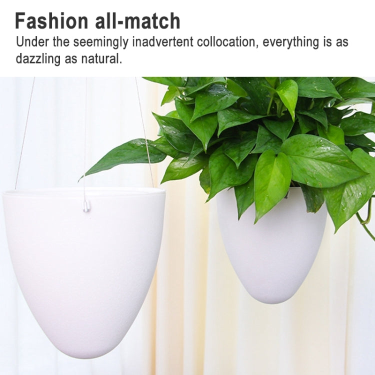 Wire Hanging Plastic Flowerpot With Automatic Water Absorption And Frosted Surface(D09 Caliber 19cm) - Flower Pots & Planters by buy2fix | Online Shopping UK | buy2fix