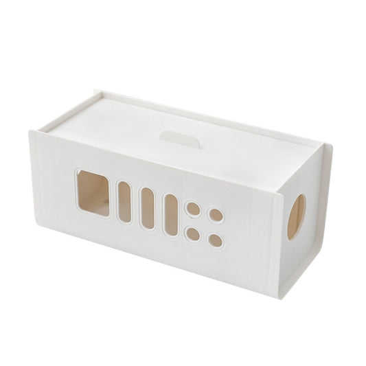 XM009 Plastic Plug-In Electric Wire Storage Box Power Board Wire Clip Box Charger Storage Finishing Box(Ivory White) - Storage Boxes by buy2fix | Online Shopping UK | buy2fix