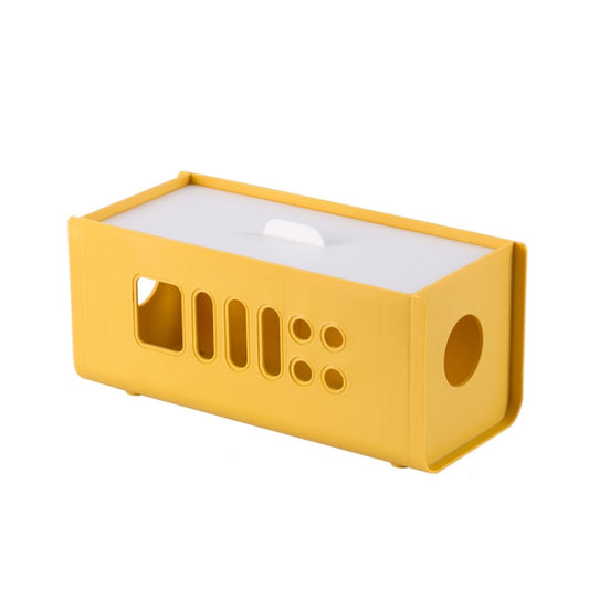 XM009 Plastic Plug-In Electric Wire Storage Box Power Board Wire Clip Box Charger Storage Finishing Box(Yellow+White Cover) - Storage Boxes by buy2fix | Online Shopping UK | buy2fix
