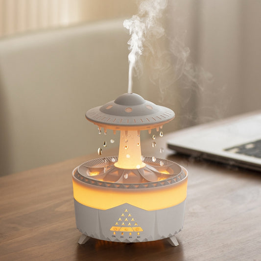 UFO Water Drop Aromatherapy Humidifier Desktop Remote Control Diffuser, Plug: UK Plug(White) - Air Purifiers & Accessories by buy2fix | Online Shopping UK | buy2fix