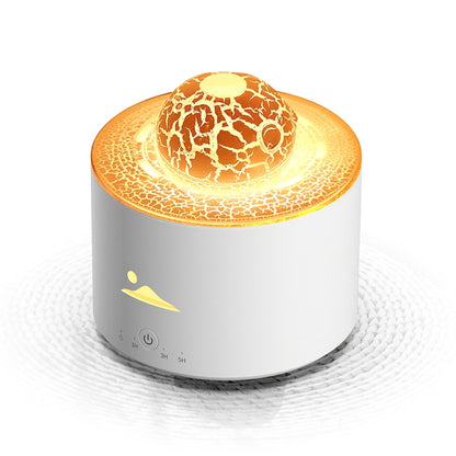 HX-130 Colorful Night Light Planet Desktop Flame Aromatherapy Humidifier, Spec: EU Plug(White) - Air Purifiers & Accessories by buy2fix | Online Shopping UK | buy2fix