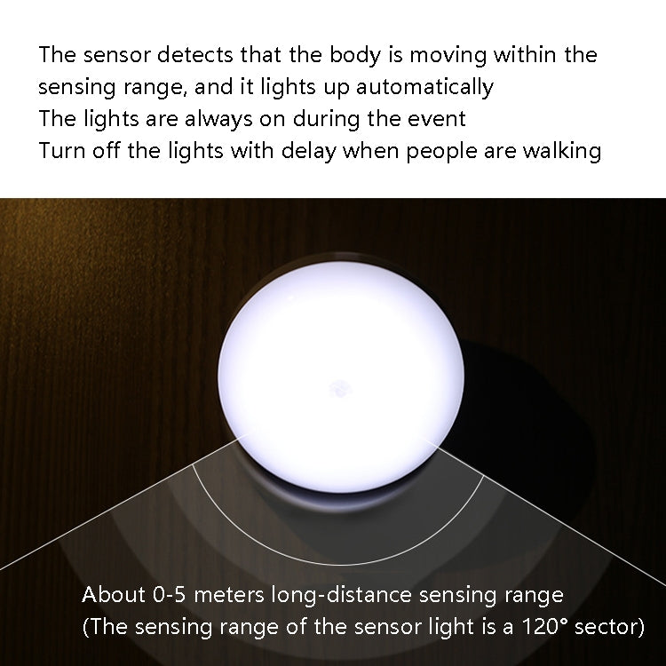 DMK-6PL Kitchen Cabinet Body Infrared Sensing Lamp, Style: Rotate Battery(White Light) - Sensor LED Lights by buy2fix | Online Shopping UK | buy2fix