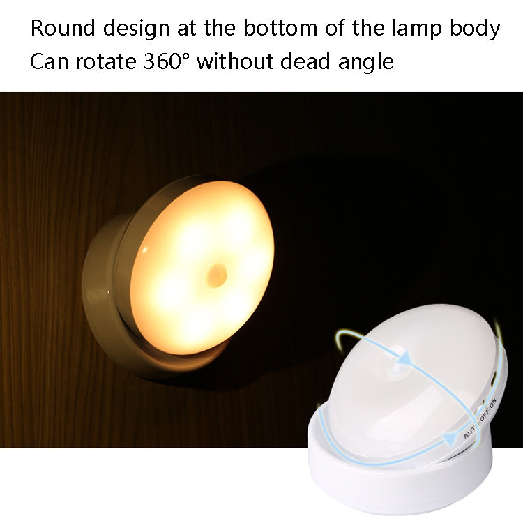 DMK-6PL Kitchen Cabinet Body Infrared Sensing Lamp, Style: Rotate Battery(White Light) - Sensor LED Lights by buy2fix | Online Shopping UK | buy2fix