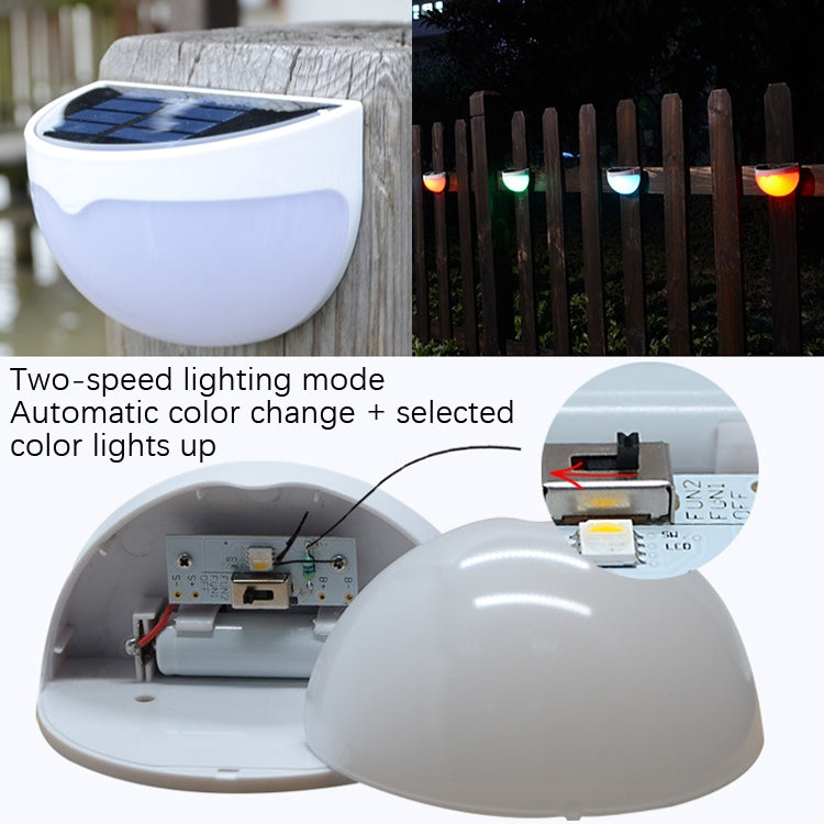 N760B 6 LEDs Outdoor Rain-Proof Solar Semicircular Sensing Wall Light(Warm Light) - Solar Lights by buy2fix | Online Shopping UK | buy2fix