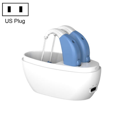 Elderly Use Can Charge Sound Amplifier Hearing Aid, Specification: US Plug(Blue Double Machine+White Charging Bin) - Hearing Aids by buy2fix | Online Shopping UK | buy2fix