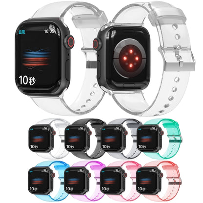 TPU Fuel Injection Watch Band For Apple Watch Series 7 45mm /6&SE&5&4 44mm /3&2&1 42mm(Transparent  Pink Purple) - Watch Bands by null | Online Shopping UK | buy2fix