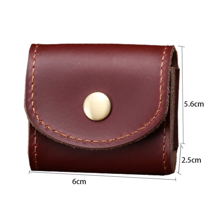 S122 Vintage Mini Leather Headphone Bag(Coffee) - Digital Storage Bag by buy2fix | Online Shopping UK | buy2fix