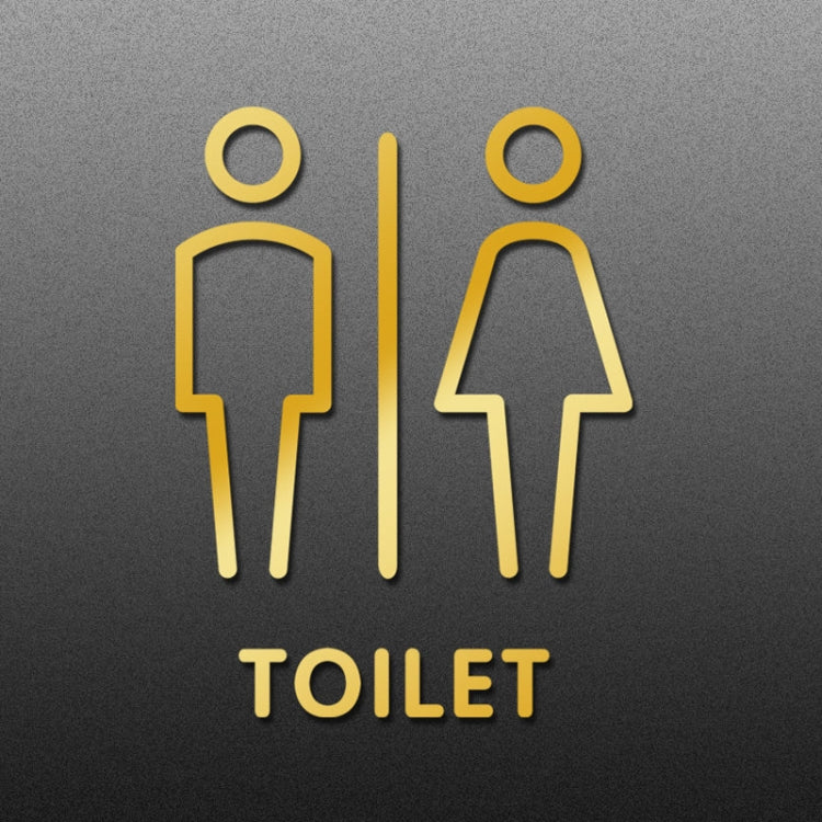 19 x 14cm Personalized Restroom Sign WC Sign Toilet Sign,Style: Golden Public - Ornaments by buy2fix | Online Shopping UK | buy2fix