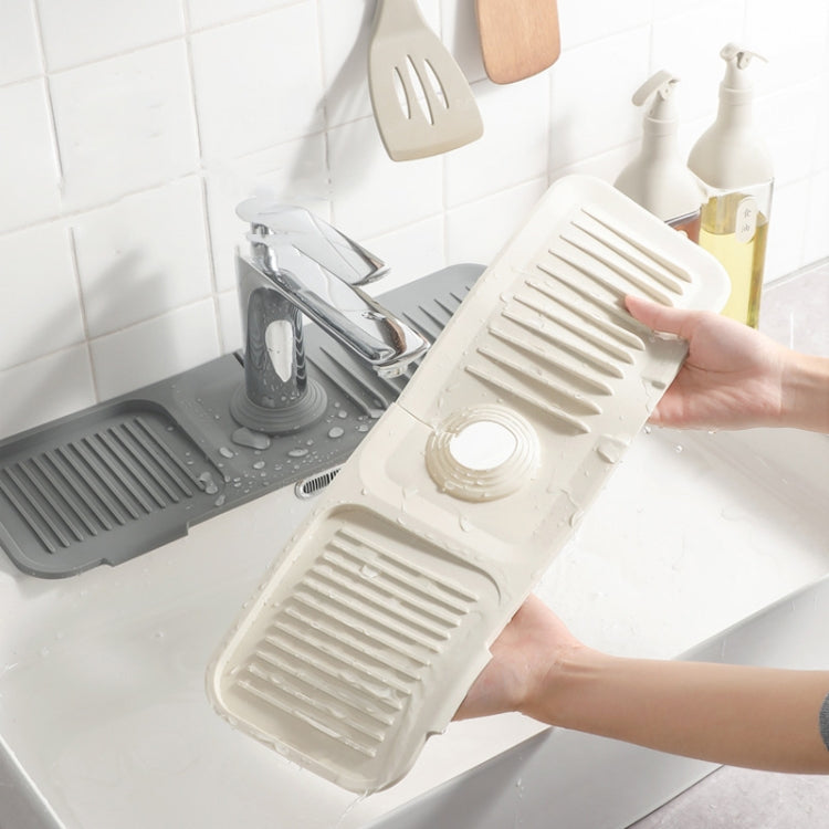 Faucet Silicone Draining Mat Anti-splash Kitchen Sink Non-slip Soap Mat, Size: Large(Light Gray) - Shelf by buy2fix | Online Shopping UK | buy2fix