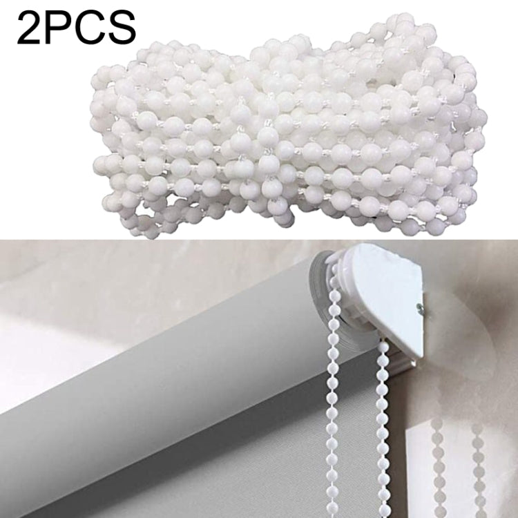 2PCS 10m Bead Chain White Beads Shutter Venetian Blinds Curtain Accessories 4.5 x 6mm Mirabilis Beads - Curtain Decorative Accessories by buy2fix | Online Shopping UK | buy2fix