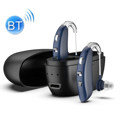 GM-301 Hearing Aid Rechargeable Sound Amplifier,Spec: With Charging Pod Blue+Black - Hearing Aids by buy2fix | Online Shopping UK | buy2fix