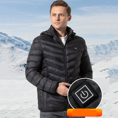 4 Zone Black  USB Winter Electric Heated Jacket Warm Thermal Jacket, Size: L - Down Jackets by buy2fix | Online Shopping UK | buy2fix