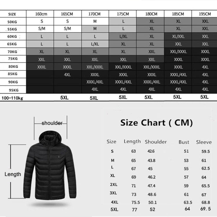 4 Zone Blue USB Winter Electric Heated Jacket Warm Thermal Jacket, Size: S - Down Jackets by buy2fix | Online Shopping UK | buy2fix