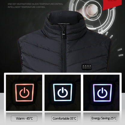 9 Area Double Control Blue USB Electric Heating Undershirt Intelligent Warm Vest(4XL) - Down Jackets by buy2fix | Online Shopping UK | buy2fix