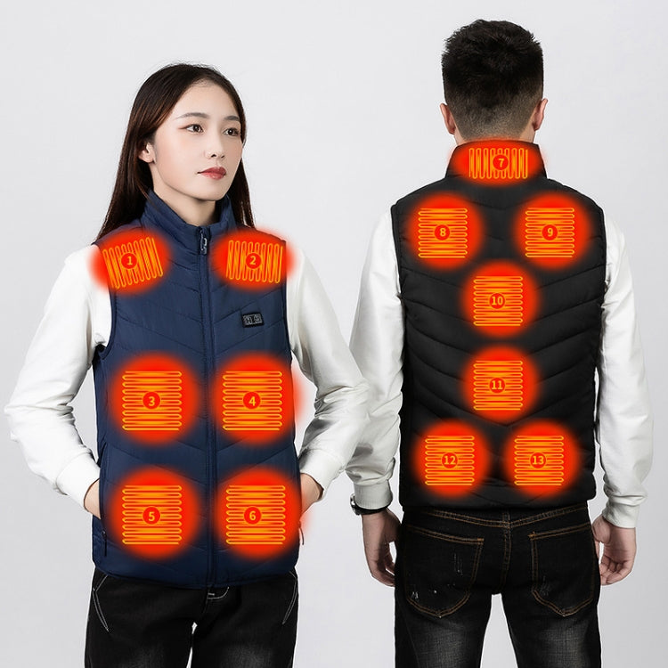 17 Area  4 Control Black USB Electric Heating Undershirt Intelligent Warm Vest(S) - Down Jackets by buy2fix | Online Shopping UK | buy2fix