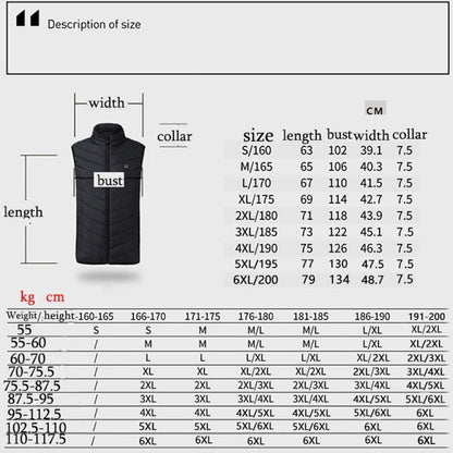 13  Area Double Control Black USB Electric Heating Undershirt Intelligent Warm Vest(M) - Down Jackets by buy2fix | Online Shopping UK | buy2fix
