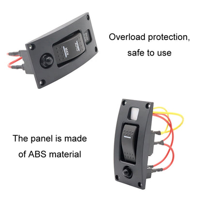 Marine Self-Locking Resetting Switch With Overload Protection Indicator Light ON-OFF-ON 3 Switch (Printed) - Marine Accessories & Parts by buy2fix | Online Shopping UK | buy2fix