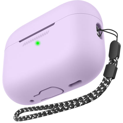 For AirPods Pro 2 AhaStyle PT187 Silicone One-Piece Protective Case With Lanyard Case(Purple) - For AirPods Pro 2 by AhaStyle | Online Shopping UK | buy2fix