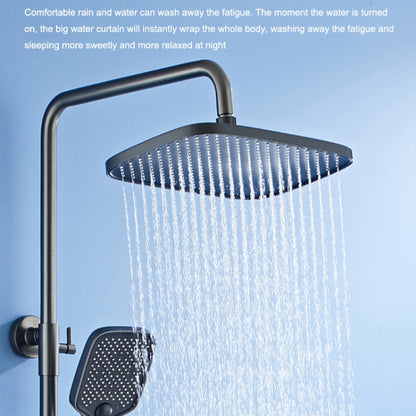 Piano Digital Display Full Copper Faucet Square Nozzle Shower Set, Color: Water Plating Gray 6103 - Shower Head by buy2fix | Online Shopping UK | buy2fix