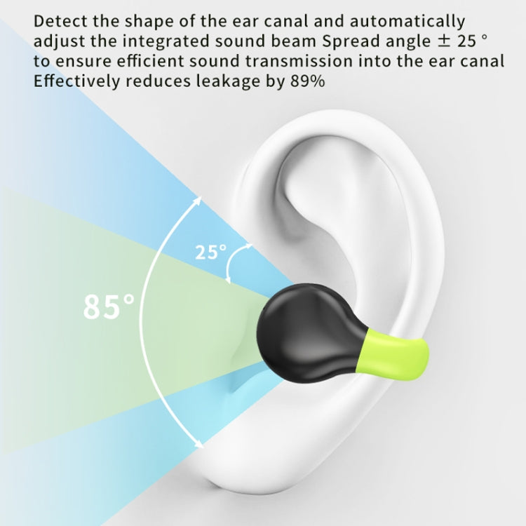 Business Binaural Digital Display Clip-On Bluetooth Earphone With Charging Compartment(Black+Green) - Bluetooth Earphone by buy2fix | Online Shopping UK | buy2fix