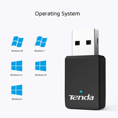 Tenda U9 650Mbs Drive-Free USB Wireless Network Card 5G Dual Band Desktop Laptop WiFi Receiver - USB Network Adapter by Tenda | Online Shopping UK | buy2fix
