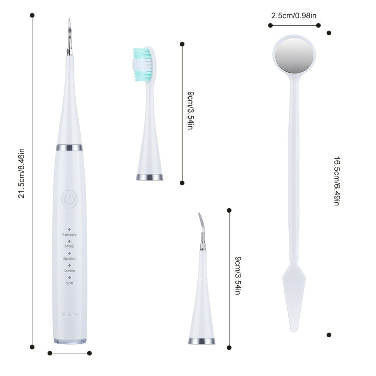 6 In 1 Electric Dental Scaler Calculus Removal Teeth Cleaning Set, Color: White Exclusive - Oral Irrigators by buy2fix | Online Shopping UK | buy2fix