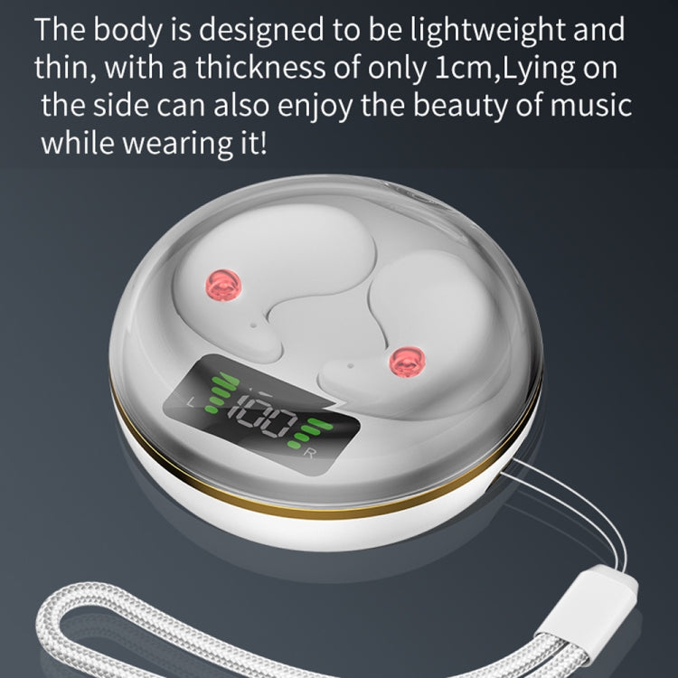 Digital Display Invisible Mini Leisure Stereo Binaural Bluetooth Earphones With Charging Compartment(White) - Bluetooth Earphone by buy2fix | Online Shopping UK | buy2fix