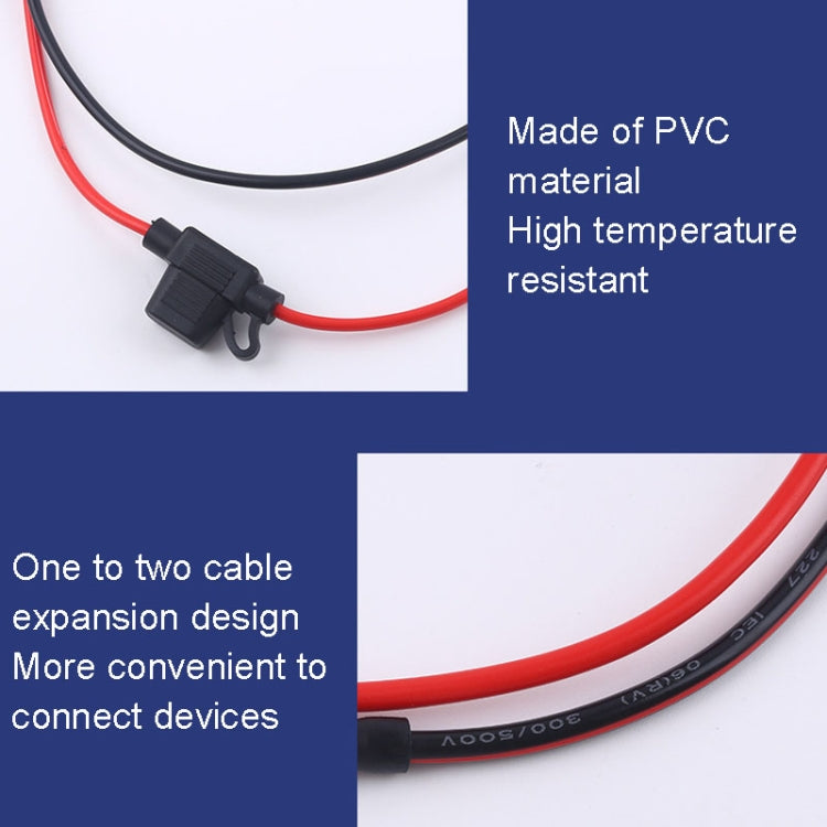 Car Cigarette Lighter Female Socket With 20A Fuse Tube, Cable Length: 50cm - Cigar Socket by buy2fix | Online Shopping UK | buy2fix