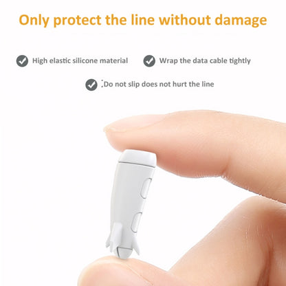 Data Line Protector For IPhone USB Type-C Charger Wire Winder Protection, Spec: Small Head Band +USB Head White - Cable Organizer by buy2fix | Online Shopping UK | buy2fix