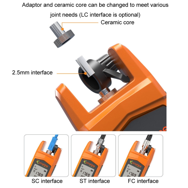 Komshine High Precision Optical Power Meter Mini Fiber Optic Light Attenuation Tester With LED, Specification: A-G/-70dBM to +6DBM - Fiber Optic Test Pen by Komshine | Online Shopping UK | buy2fix