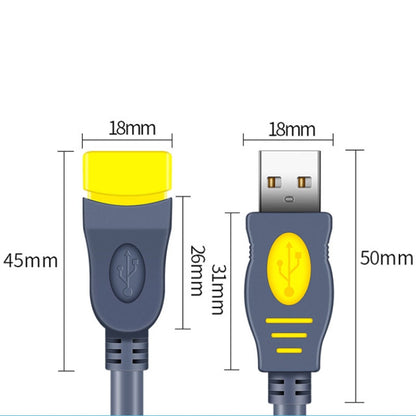 JINGHUA U111 USB 2.0 Data Extension Cable Computer Audio/Video Adapter Cord, Size: 1.5m(Gray) - USB Cable by JINGHUA | Online Shopping UK | buy2fix