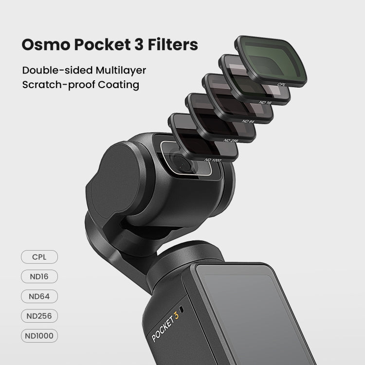 For DJI Osmo Pocket 3 aMagisn HD Double Sided Coated Filters Sports Camera Protective Goggles, Style: ND16+ND64+ND256+ND1000 - Lens Accessories by aMagisn | Online Shopping UK | buy2fix