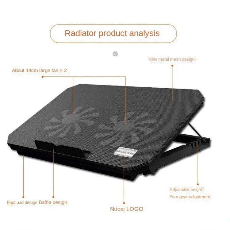 NUOXI S200C Laptop Silent Radiator Multi-level Adjustable Metal Bracket Base(White) - Cooling Pads by NUOXI | Online Shopping UK | buy2fix