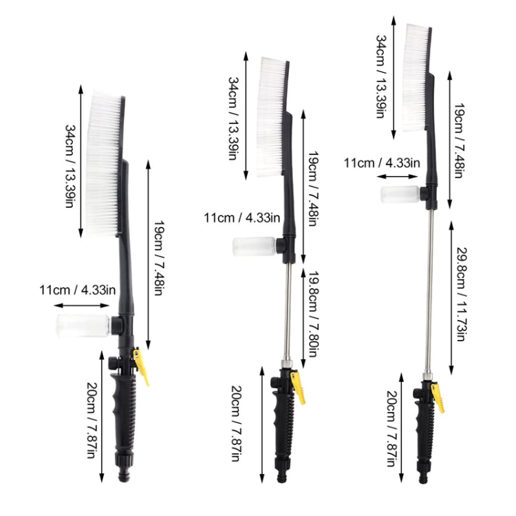 High Pressure Car Wash Nozzle Soft Bristle Long Handle Brush Foam Bottle Tool Set, Specification: Set 3 - Car washing supplies by buy2fix | Online Shopping UK | buy2fix