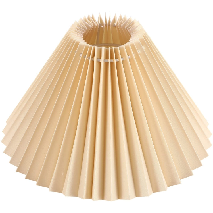 Table Lamp Shade Pleated KD Bedside Fabric Woven Lampshade Bedroom Floor Lamp Housing(Apricot) - Lamp Shades by buy2fix | Online Shopping UK | buy2fix