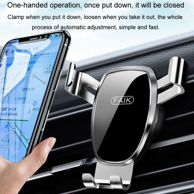 FAIK Car Cell Phone Holder Air Vent Triangle Gravity Sensor Car Phone Bracket, Color: Black Frosted Model - Car Holders by FAIK | Online Shopping UK | buy2fix