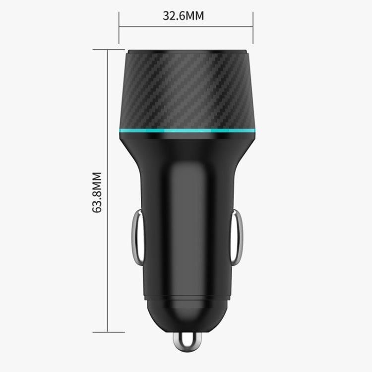 QIAKEY Dual Fast Charging Charger One To Two Cigarette Lighter, Size: TH218 36W(Black) - Car Charger by QIAKEY | Online Shopping UK | buy2fix